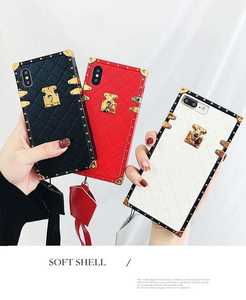 Custodia in pelle PU di lusso per iPhone 13 12 11 6 7 8 Plus XR Xs Max Fashion Square Lattice <span class=keywords><strong>Vintage</strong></span> Phone Cover posteriore Coque Case - Product Image 2
