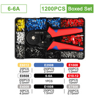 Kit d'outils de sertissage pour cosses à sertir, mini-pinces HSC8 6-4/6-6 (0,25-10mm²/0,25-6mm²) pour connexion et réparation de fils