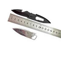 Porte-clés multifonction d'extérieur en acier inoxydable en forme de feuille de saule, couteau de survie pliant à double ouverture, mini-outil portable