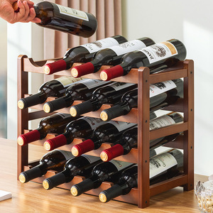 Estante para vinos de varios niveles para escritorio, mueble para vinos y estantería para vinos para la sala de estar, estante de almacenamiento sencillo. ¡Guau! - Product Image 1