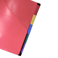Carpetas de espina dorsal de plástico portátiles de tamaño carta de 3 agujeros con inserciones de cuadrícula Pestañas de cuaderno de 3 anillos Cubierta telescópica de PP