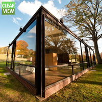 CLEARVIEW Véranda triangulaire moderne rétractable en aluminium pour 4 saisons, idéale pour appartements et hôtels