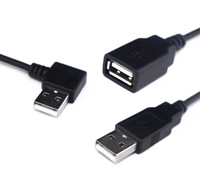 Câble d'extension Wavelink à fils nus 2/4 conducteurs USB 2.0/3.0 mâle vers femelle blindé tressé pour petit ventilateur, souris, clavier, caméra