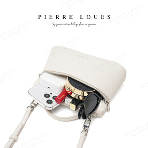 Bolso Cruzado para Mujer Pierre Loues, Gran Capacidad, Cierre de Cremallera, Uso Diario, Estilo Cuero Blanco - Product Image 1