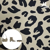 Nouveauté - Cuir synthétique effet velours rétro imprimé léopard pour sacs et accessoires pour femmes, bottines courtes