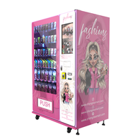 Distributeur automatique de petite taille à grande capacité rose, écran tactile 49 pouces, code QR, retour de monnaie, utilisation en intérieur, centre commercial, SDK
