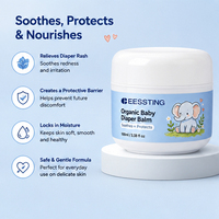 Bálsamo Crema Orgánico para Pañales de Bebé, con Logotipo Personalizado, Sin Fragancia, No Grasoso, Repara la Piel Delicada y Dañada, Hidratación Duradera