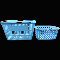 Caddie de courses portable en plastique léger et écologique OFL avec 2 poignées pour les fournitures de supermarché