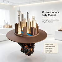 Maquette d'architecture urbaine personnalisée de la ville de Guangzhou pour exposition intérieure