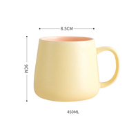 Tasse à thé en porcelaine émaillée rose 15 oz, double couleur, avec logo personnalisé, grande capacité, mug à café en céramique bleue pour cadeau