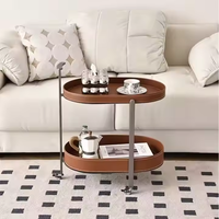 Étagère mobile moderne Table d'appoint de canapé design en acier inoxydable et selle en cuir Table d'angle pour petit appartement