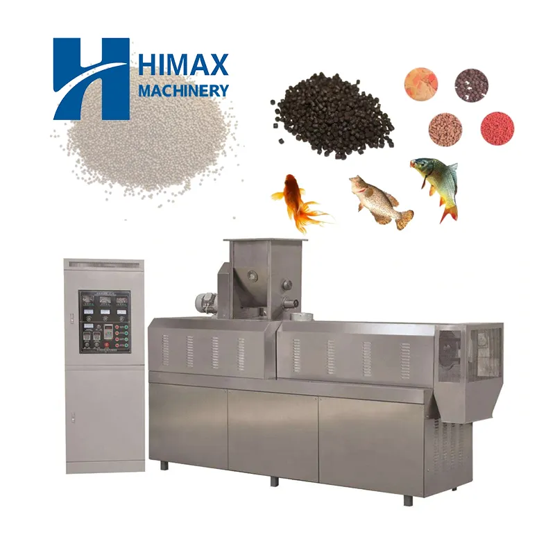Máquina de fabricación de alimentos para peces flotantes Himax 1-10 T/H, máquina extrusora de molino, precio