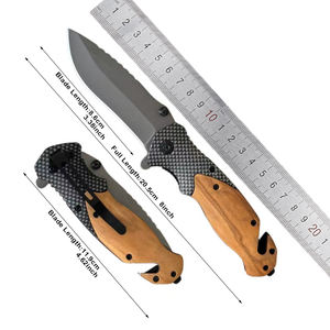 Couteau de Poche X50 en Bois d'Olivier Pliant Revêtu de Titane pour Survie en Extérieur, Sauvetage, Camping, OEM, Logo Personnalisé - Product Image 6