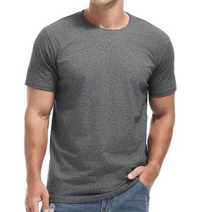 เสื้อยืดคอกลมแขนสั้นของผู้ชายทรงปกติสีดำเทาปรับแต่งได้ตาม100% - Product Image 1