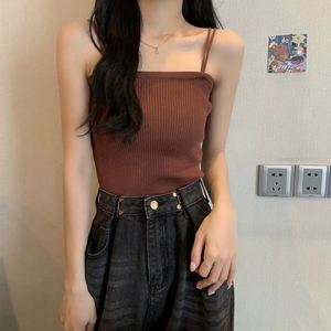 New <b>Summer</b> Girls Student <b>Tank</b> <b>Tops</b> Base Sleeveless Knitted Solid Color Spandex/Polyester Anti-Pilling Breathable Strap Casual - Product Image 5