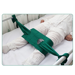 Sangles de contention pour jambes, vertes et bleues, conception droite pour patients alités avec barreaux de lit - Product Image 1