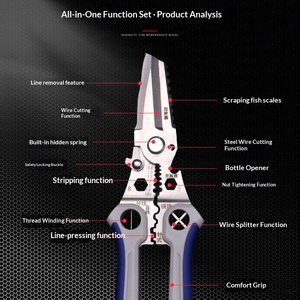 Industrial grade multifunctional stainless steel wire stripper electrician's special wire crimping thin <b>copper</b> aluminum <b>strip</b> - Product Image 2