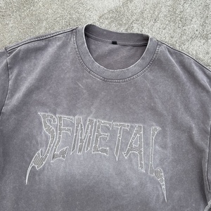 เสื้อยืดสตรีทแวร์ดีไซน์เนอร์ ปักลาย 100% ผ้าฝ้าย คอกลม ทรงบ็อกซี่ ไหล่ตก ผ้าหนา ซักแล้ว ทรงโอเวอร์ไซส์ - Product Image 3