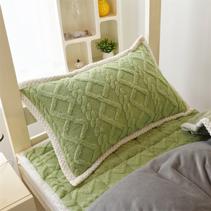 Winter Thickened Milk Fleece <b>Bedding</b> <b>Set</b> 1.2m Reversible Diamond Pattern Four Piece Student Dormitory Use - Product Image 4
