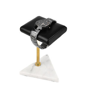 ฐานหินอ่อนสามเหลี่ยมนาฬิกากันน้ำขาตั้งโชว์ทำจากหนังสีดำสำหรับ Apple Watch - Product Image 5