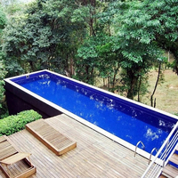 Piscine Conteneur Commerciale en Fibre de Verre de 40 pieds avec Pompe, Cadre en Acier Galvanisé, Revêtement en PRV – Vente en Gros Direct Usine