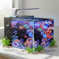 Aquarium de bureau avec filtre arrière intégré, nano-aquarium en verre pour chambre à coucher, salon, poissons-clown, eau salée