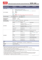 Fuente de Alimentación Mean Well XDR-240-24LA, 240W, 24V, 10A, para Riel DIN, Terminales de Palanca, MODBus, Transformador de Potencia para Control Industrial