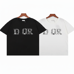 OEM Designer de luxe marque hommes sport été court T-Shirt Original personnalisé 100% coton tricoté tissu surdimensionné imprimé Logo - Product Image 1