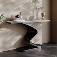 Table console de luxe en dalle de roche, style italien minimaliste, table d'appoint étroite pour couloir, hall d'entrée, décoration intérieure, vente en gros