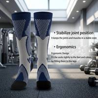 Chaussettes de compression montantes personnalisées avec logo, à compression graduée, pour le sport, la course, anti-fatigue et soutien musculaire