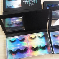 Propre marque faite à la main bleu 3D vison emballage cosmétique boîte à cils en carton ondulé pour cils boîtes en papier