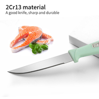 Ensemble de 3 couteaux à steak dentelés, couteau à fruits de cuisine, vente en gros, manche en plastique, couteaux en acier inoxydable