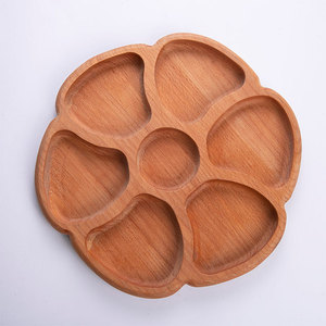 Bandeja de Madera para Servir Alimentos Secos, Redonda, Personalizada, con 7 Secciones Divididas, 30 cm, Precio de Fábrica, Venta al Por Mayor - Product Image 4