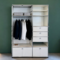 Armoire Modulaire Autoportante avec Cadre en Acier Inoxydable – Meuble Moderne Ajustable pour Chambre et Salon, Multi-niveaux