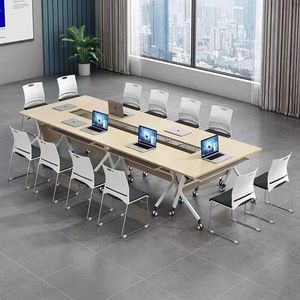 Table de conférence pliable et rétractable pour salle de séminaire, cloison de séparation, mobilier de <span class=keywords><strong>bureau</strong></span> efficace - Product Image 6