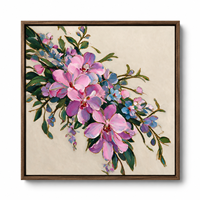Peinture à l'huile de fleurs roses, peinte à la main, art floral botanique sur toile pour la décoration de villa, chambre, salon, hôtel