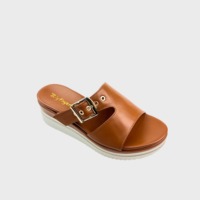 Chaussures pour femmes à talon compensé épais en cuir arabe, style décontracté et sophistiqué, vente directe d'usine