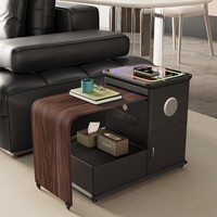 2026 Neuer Konvertierbarer Massivholz Smart-Beistelltisch und Couchtisch für Villa & Hotel Wohnzimmer