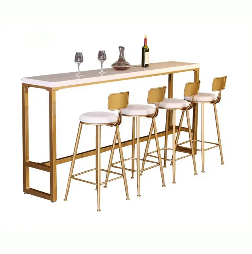 الحديثة بيسترو طاولة بار و كرسي مجموعة ، منصة مشروبات ، ملهى ليلي ، كرسي معدني