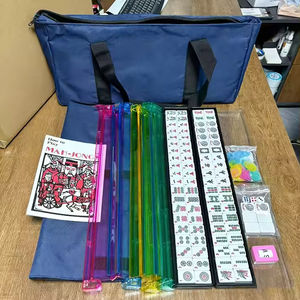 Wholesale 166 Pcs Starter Ivory American Mahjong <strong>Majong</strong> Tiles <strong>Set</strong> with Carrying Bag 4 Mahjongg Rack Pushers Counting Chips - Product Image 4