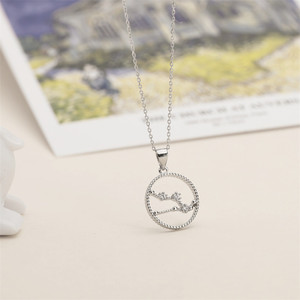 Collar con Colgante del Signo Zodiacal Tauro en Plata de Ley S925 con Circonia, Cadena Redonda para Clavícula, Estilo Coreano, Joyería de Moda, Regalo - Product Image 1