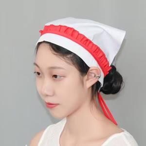 Çocuklar için Çizgili Dantel Başörtüsü, Restoran, Sütlü Çay Dükkanı, Garson, Sıcak Tencere Dükkanı ve Hizmetçi Rol Yapma Oyunları için Açık Başlıklı Şapka - Product Image 1