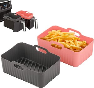 Olla de silicona reutilizable con logotipo personalizado, para ninjas, freidora de aire dual, multicolor, 2 uds. - Product Image 1