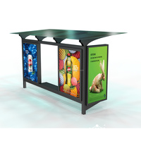 Halte Bus Digital Signage Halte Bus Papan Iklan Solar Smart Stainless Steel Halte Bus Bench