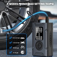 Portable Tire Compressor 7.4V ABS Digital Display Tire Inflator with Pressure Monitor & Emergency Light for Cars Bikes Balls