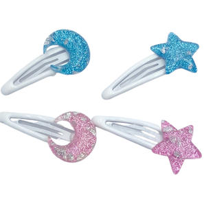 Simple Fashion 2 pièces/ensemble, jolies pinces à cheveux pour enfants, étoiles et pentagrammes scintillants, accessoires pour cheveux de fête pour filles - Product Image 1