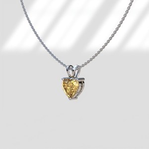 Oval Cut Fancy Yellow Moissanite Pendant 14K Gold Rhodium Plated Luxury Women Bunny Ear Bale Wedding/Anniversary Gift - Product Image 2