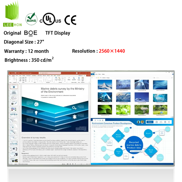 BOE 27'' 2560x1440 QHD IPS LCD Panel MV270QHM-N30 2K Display 27 Inch LCD Modules