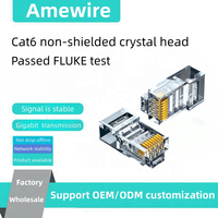 Prix usine RJ45 Cat6e Pass Through Connecteur Plaqué Or 8P8C Modulaire Ethernet UTP Câble Réseau Prise pour Câble Non Blindé