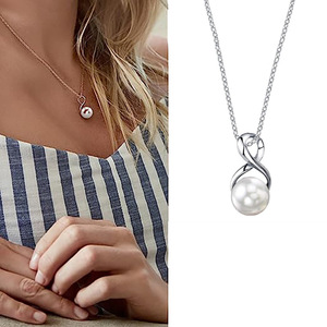 Collar con Colgante de Amor Infinito para Mujer, Estilo Perla, Joyería Minimalista de Moda, Regalo para Uso Diario - Product Image 2